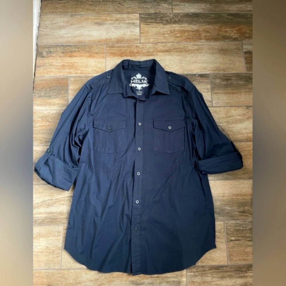 HELIX button Front Rolled Sleeves Shirt